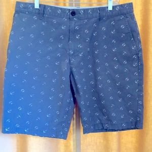 $50 Dockers slate Blue cotton Shorts with anchors Nautical print material Men 36